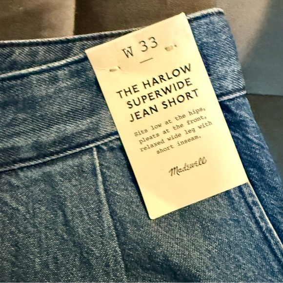 Madewell Harlow Superwide Blue Jean Shorts - Picture 4 of 9